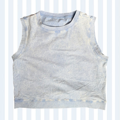 CTT Acid Wash Light Blue Muscle Tank L