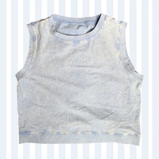 CTT Acid Wash Light Blue Muscle Tank L